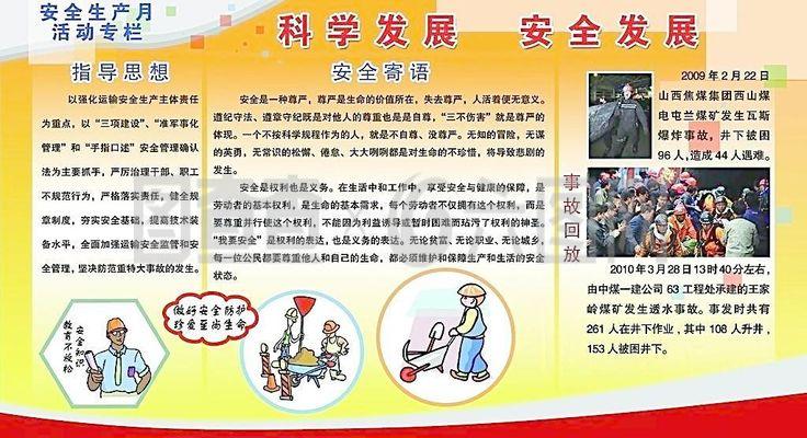 煤礦安全生產月展板圖片