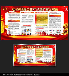 簡約煤礦安全展板